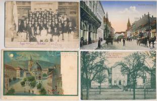 10 db RÉGI magyar városképes lap, vegyes minőség / 10 pre-1945 Hungarian town-view postcards, mixed quality