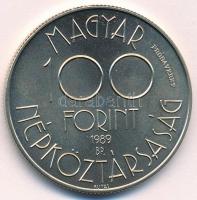 1989. 100Ft Cu-Ni-Zn "Labdarúgó Európa-bajnokság III -  kézfogás" jelzett próbaveret T:BU....