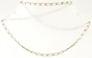 Ezüst(Ag) nyaklánc, ovális szemekkel, jelzett, h: 50,5 cm, nettó: 10,9 g