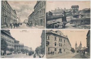 9 db RÉGI magyar városképes lap, vegyes minőség / 9 pre-1945 Hungarian town-view postcards, mixed quality