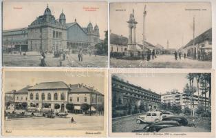 8 db RÉGI magyar városképes lap, vegyes minőség / 8 pre-1955 Hungarian town-view postcards, mixed quality