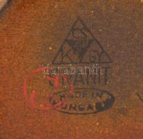 Gránit retró váza, mázas kerámia, jelzett, apró kopásnyomokkal, m: 25 cm