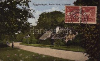 1923 Halmstad, Norre Katt, Ryggasstugan / park, cottage. TCV card (EK)