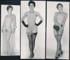 cca 1970 A tavaszi ballonkabát izgalmas titkai, szolidan erotikus felvételek, 7 db vintage fotó, 15,...