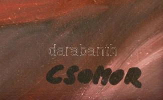 Csomor jelzéssel: Női alakok. Olaj, farost, keretben, 50×35 cm