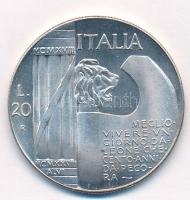 Olaszország 1943. 20L "Mussolini" fantáziaveret T:1- kis patina Italy 1943. 20 Lire "...