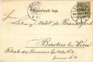 1902 Sopron, Oedenburg; Széchenyi tér, villamos