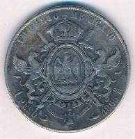 Mexikó / Birodalom 1866Mo 1P Ag "Miksa" (26,98g) T:2- ph., patina / Mexico / Empire of Max...