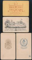 cca 1868 Kolozsvár, Veress Ferenc felvételei különféle műtárgyakról, 4 db vintage fotó, vizitkártya ...