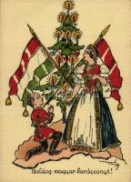 Boldog Magyar Karácsonyt! / Hungarian Irredenta Christmas art postcard s: Pálffy
