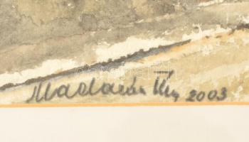 Madarász Tibor (1937-): Esztergom. Akvarell, papír, jelzett, üvegezett keretben, 34×54 cm