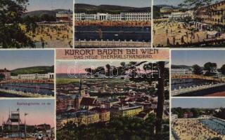 1927 Baden bei Wien, Das neue Thermalstrandbad, Sprungturm / general view, beach, swimming pool, diving platform