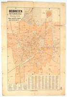 1940 Debrecen térképe, kiadja Antalfy József. Bp., M. Kir. Honvéd Térképészeti Intézet, 1:20.000, hajtásnyomokkal, a hajtásnyomoknál szakadásokkal, 49x34,5 cm