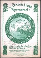 1942 vitéz Lengyel Endre: Katona dalai. Bp., Emese Könyv- és Zeneműkiadó. A szerző által dedikált, dátumozott (1943. II. 13.)