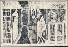 Pirk László (1953-): Horizontmetszet. Litográfia, papír, jelzett, 16×23,5 cm