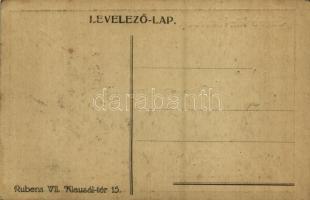 Szerb királyi tüzérség. Első világháborús szerb ellenes gúnyos propaganda lap / WWI anti-Serbian moc...