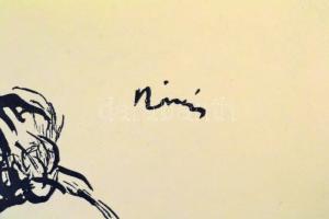 1913 Rippl-Rónai József (1861-1927): Ülő aktok. Cinkográfia, papír, jelzett a cinkográfián, 26×35,5 ...