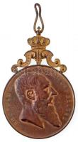 Belgium ~1906. II. Lipót aranyozott Br medál szalag nélkül (50x77mm) T:2 aranyozás kopott Belgium ~1906. Leopold II gold plated Br medal without ribbon (50x77mm) C:XF gold plating worn