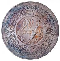 2002. 90 éves a Debreceni Egyetem ezüstözött, kétoldalas fém emlékérem, eredeti dísztokban, peremen FÉM jelzéssel (80mm) T:1,1- kis patina