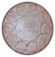 2002. "90 éves a Debreceni Egyetem" ezüstözött, kétoldalas fém emlékérem, eredeti dísztokb...