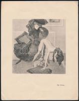 Franz von Bayros (1866-1924): Die Witwe. a Der Toilettentisch mappából Klisé, papír, jelzés nélkül, 12,5×12,5 cm