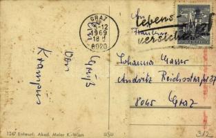 1969 Der Kampus liebt auch Sex appeal, doch brave Männer lässt dies kühl! / Erotic Krampus greeting ...