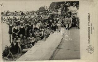 1943 Hajdúszoboszól, gyógy-fürdő, csoportkép. Foto Czeglédy