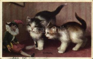 Streitlustig / cats with puppet. B.K.W.I. 354-3.