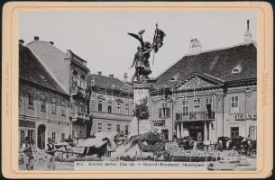 cca 1890 Budapest, Dísz tér, keményhátú fotó, Stengel & Co., 11×16 cm