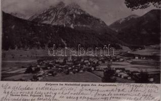 1904 Fulpmes im Stubaithal gegen den Ampferstein / general view, mountain (EK)