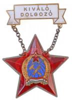 ~1950. Kiváló dolgozó Rákosi-címeres zománcozott fém kitüntetés dísztokban T:2