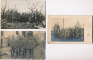 6 db első világháborús német katonai fotó képeslap, katonák csoportképei / 6 WWI German military pho...