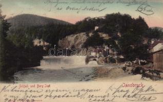 1904 Innsbruck, Sillfall und Berg Isel / river, waterfall, hill (tear)