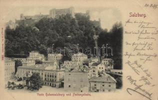 1899 Salzburg, Veste Hohensalzburg und Festungsbahn / castle, funicular. Stengel & Co. 1384.