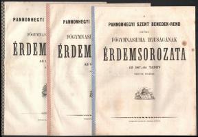 1863-1869 Győr, Pannonhegyi Szent Benedek-Rend Győri Főgymnasiuma Ifjuságának érdemesorozata az 1862...