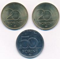 2003. 20Ft Cu-Ni-Zn "Deák" (2x) + 2015. 50Ft Cu-Ni "Nemzeti és Történelmi Emlékhelyek...