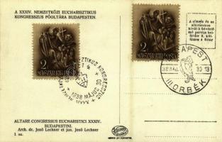 Budapest, XXXIV. Nemzetközi Eucharisztikus Kongresszus főoltára, este + So. Stpl *