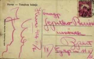 1927 Heves, templom belső. Rucsinszky Józsefné kiadása  (EK)