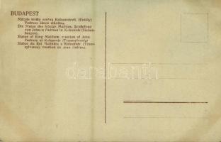 Kolozsvár, Cluj; Fadrusz János Mátyás király szobra, Piger József üzlete. Csiky Foto, Hungaria Irred...