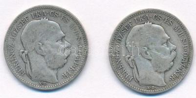 1893 1K Ag Ferenc József (2x) T:2-,3 Adamo: K5