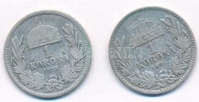 1893-1895. 1K Ag "Ferenc József" (2x) T:3
Adamo: K5