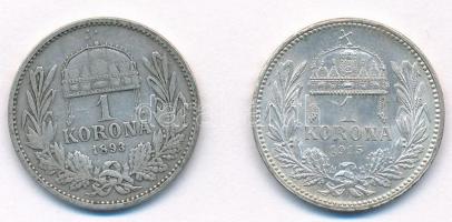 1893-1915. 1K Ag "Ferenc József" (2x) T:1-, 3
Adamo: K5, K5.1