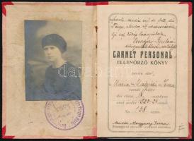 1923 Marosvásárhely, Fényképes ellenőrző könyv, román és magyar nyelven