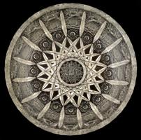 Ólomkristály csiszolt tál, apró karcolásokkal, jelzés nélküli d:17,8 cm m:7,8cm