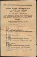 1938 A XXIV. Eucharisztikus Világkongresszus férfiak éjszakai imádságának sorrendje, program