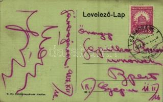 1927 Sárbogárd, Községi reálgimnázium (tűnyomok / pin marks)