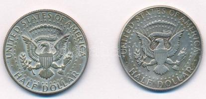 Amerikai Egyesült Államok 1966-1968D. 1/2$ Ag "Kennedy" (2x) T:2 patina 
USA 1966-1968D 1...