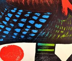 Székely Pierre (1923-2001): Létöröm. Színes linó, papír, jelzett a linón, kis szakadással, 53×70 cm