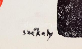 Székely Pierre (1923-2001): Létöröm. Színes linó, papír, jelzett a linón, kis szakadással, 53×70 cm