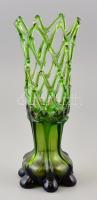 Dekoratív fújt váza, jelzetlen, apró karcolásokkal m:30,7 cm